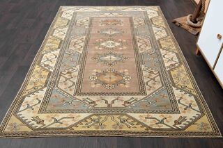 Soft Brown Milas Vintage Turkish Rug - Thumbnail