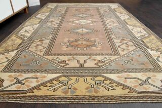 Soft Brown Milas Vintage Turkish Rug - Thumbnail