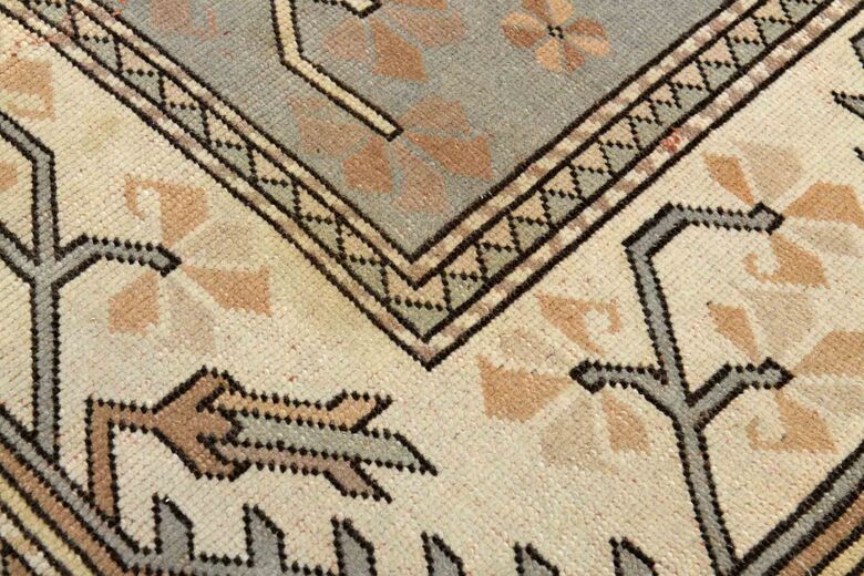 Soft Brown Milas Vintage Turkish Rug