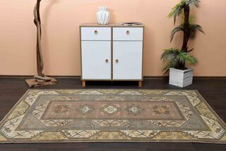 Soft Brown Milas Vintage Turkish Rug - Thumbnail