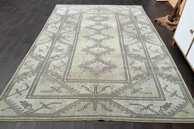 Faded Vintage Turkish Rug