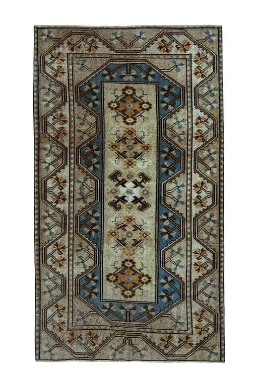 Wool Woven Vintage Turkish Rug