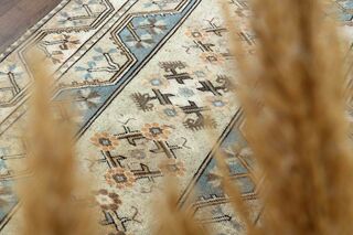 Wool Woven Vintage Turkish Rug - Thumbnail