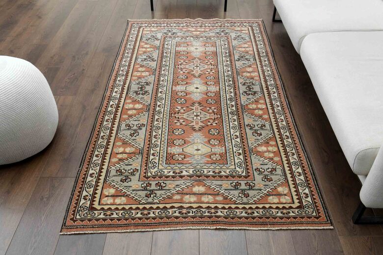 Unique Woven Vintage Turkish Rug