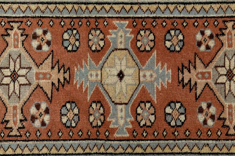 Unique Woven Vintage Turkish Rug