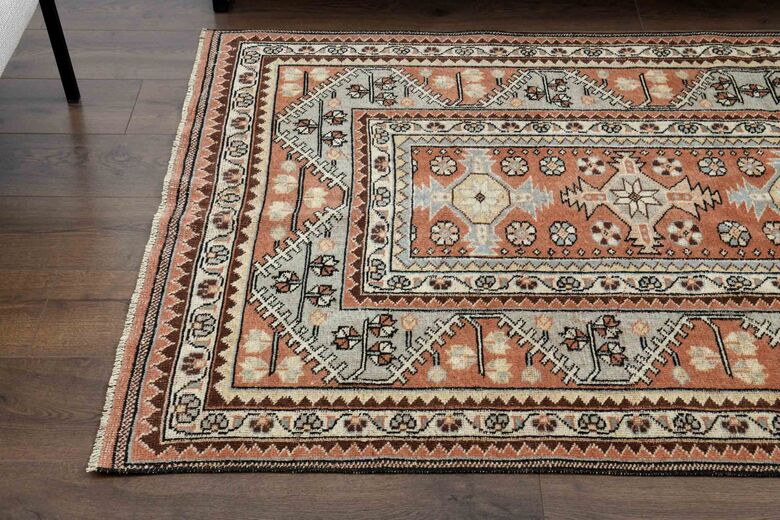 Unique Woven Vintage Turkish Rug