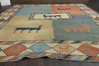 Handwoven Animal Print Vintage Rug - Thumbnail