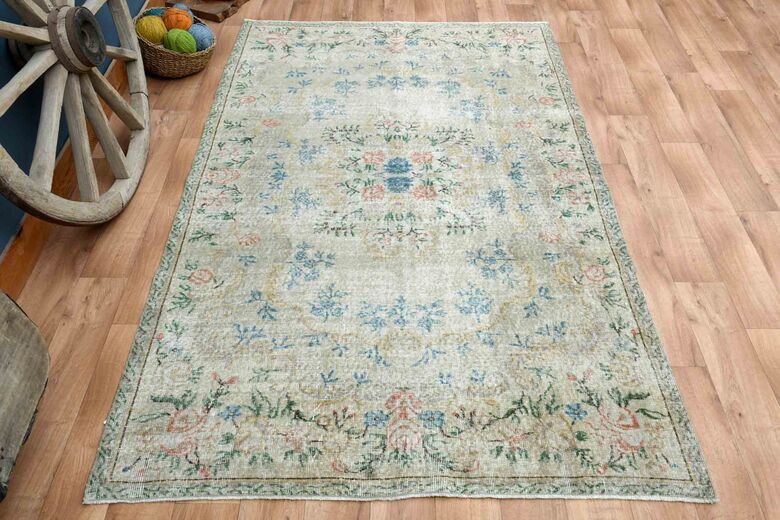 Bohemian Handwoven Oushak Rug