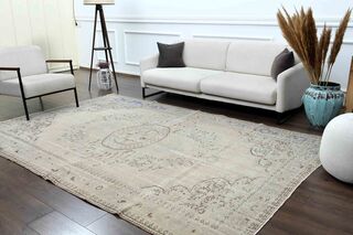 Neutral Antique Turkish Oushak Rug - Thumbnail