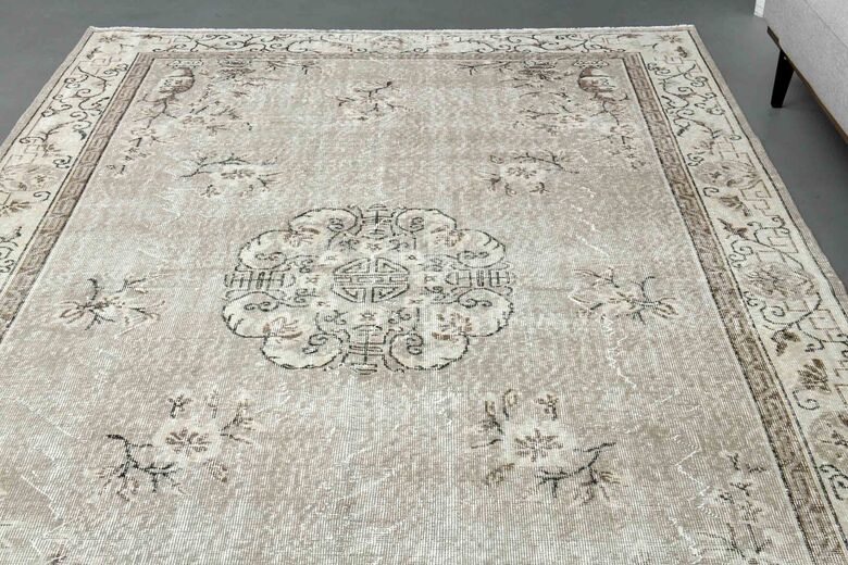 Hand-Knotted Vintage Turkish Rug