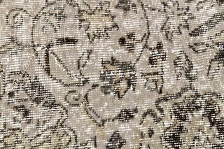 Neutral Floral Vintage Turkish Rug - Thumbnail