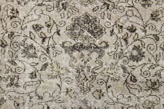 Neutral Floral Vintage Turkish Rug - Thumbnail