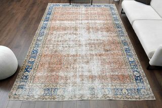 Antique Floral Turkish Rug - Thumbnail