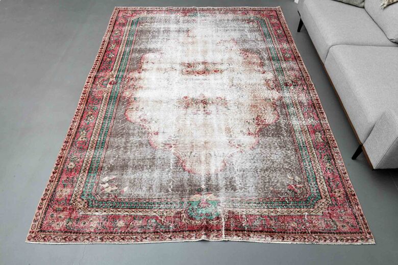 Worn Vintage Handwoven Rug