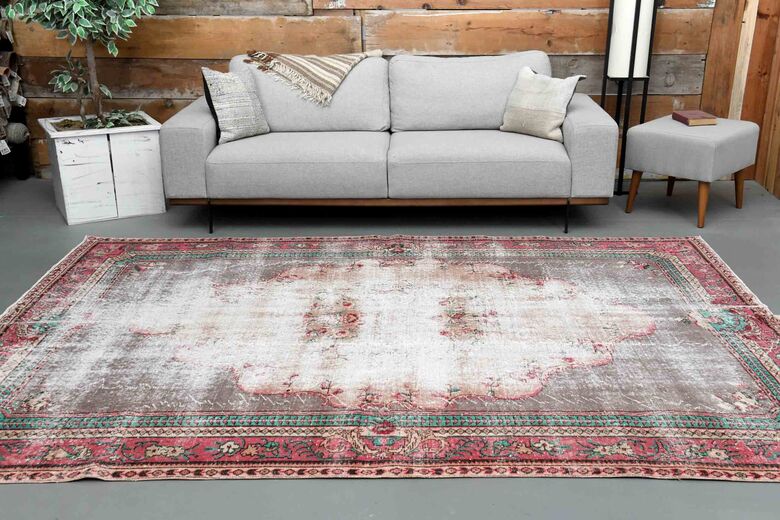 Worn Vintage Handwoven Rug