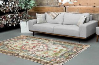 Green Distressed Vintage Rug - Thumbnail