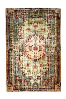 Green Distressed Vintage Rug - Thumbnail