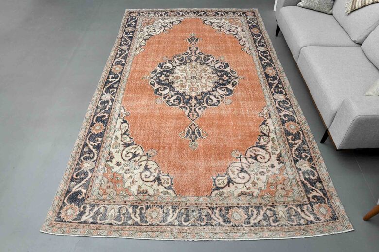 7x11 Medallion Vintage Turkish Rug