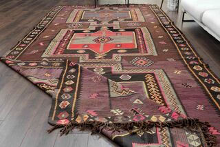 Flatweave Vintage Turkish Runner Rug - Thumbnail