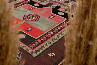 Flatweave Vintage Turkish Runner Rug - Thumbnail