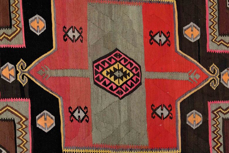 Flatweave Vintage Turkish Runner Rug