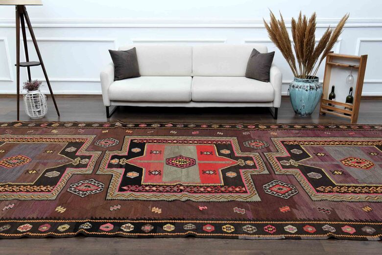 Flatweave Vintage Turkish Runner Rug