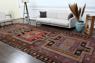 Flatweave Vintage Turkish Runner Rug - Thumbnail