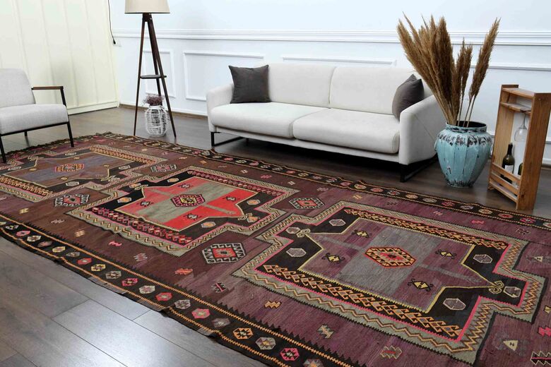 Flatweave Vintage Turkish Runner Rug