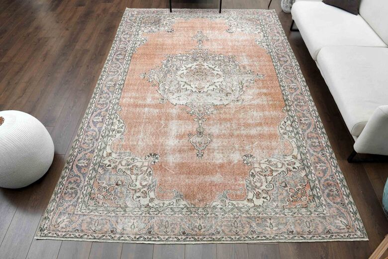 Orange Vintage Turkish Rug