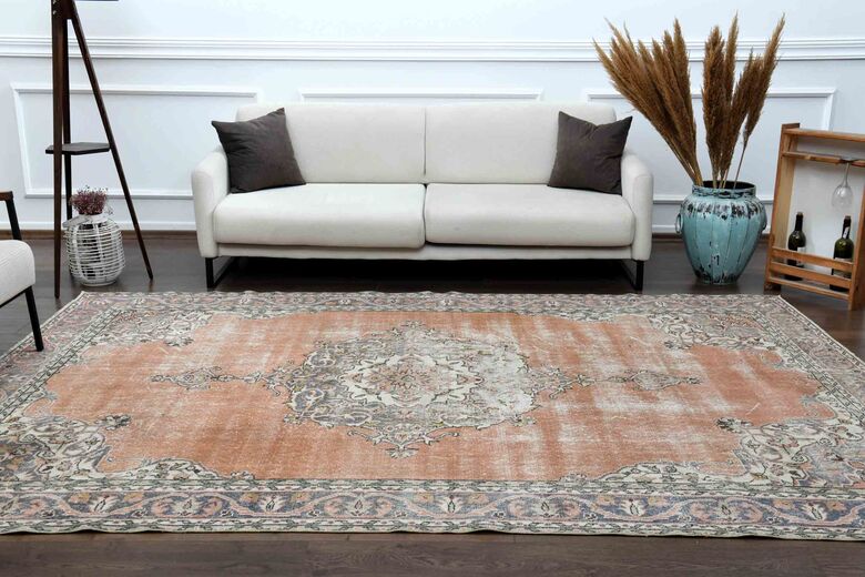 Orange Vintage Turkish Rug