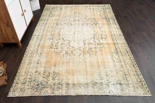 Wool Vintage Turkish Rug - Thumbnail