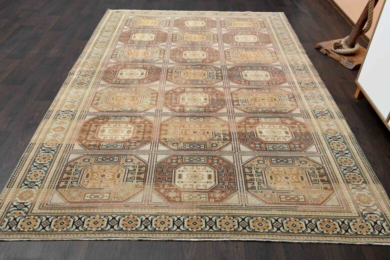 Ikat Pattern Vintage Turkish Rug