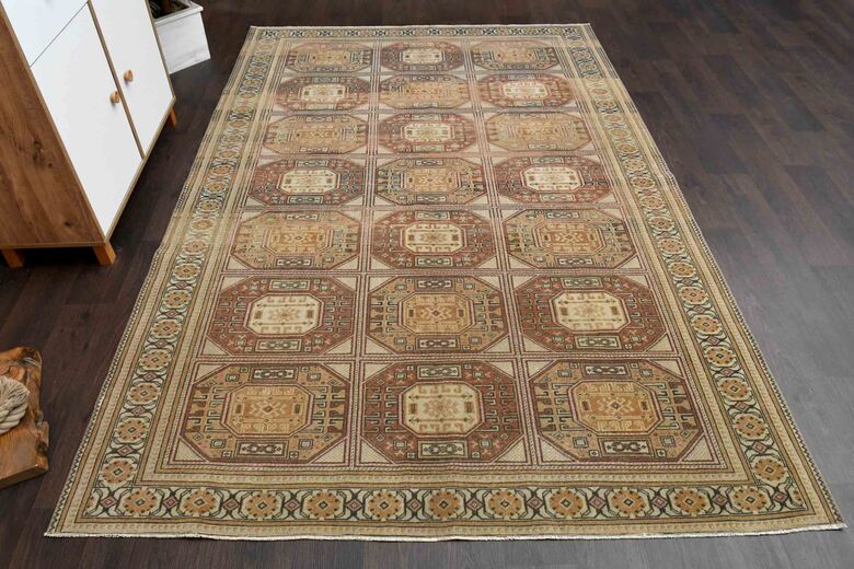 Ikat Pattern Vintage Turkish Rug