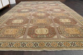 Ikat Pattern Vintage Turkish Rug - Thumbnail