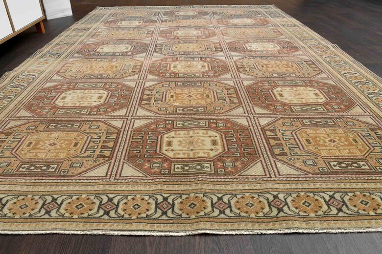 Ikat Pattern Vintage Turkish Rug