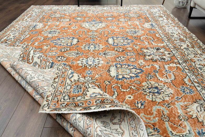 Farmhouse Decor Vintage Turkish Rug