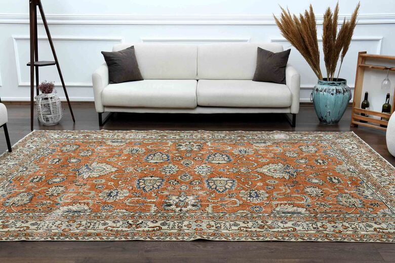 Farmhouse Decor Vintage Turkish Rug