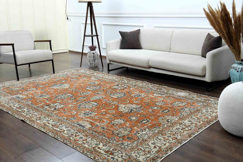 Farmhouse Decor Vintage Turkish Rug