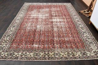 HOT RED - Vintage Turkish Decor Rug - Thumbnail