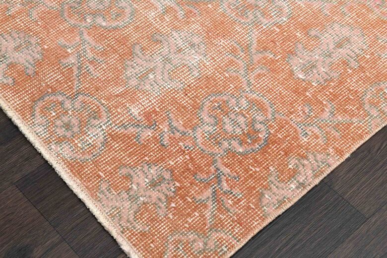 Orange Damask Ikat Decor Vintage Rug