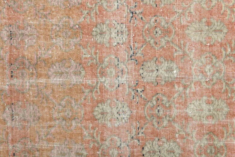 Orange Damask Ikat Decor Vintage Rug