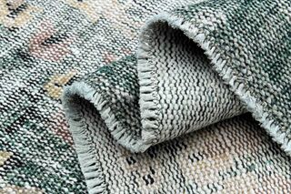 Distressed Green Turkish Area Rug - Thumbnail