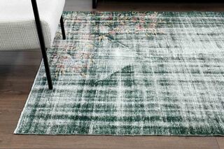 Distressed Green Turkish Area Rug - Thumbnail