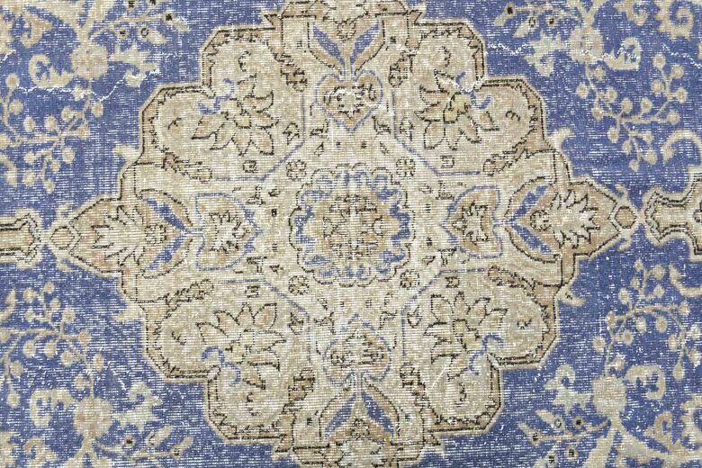 Blue Handwoven Vintage Persian Rug