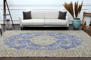 Blue Handwoven Vintage Persian Rug - Thumbnail