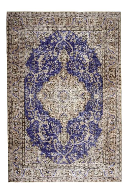 Blue Handwoven Vintage Persian Rug