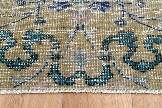 Faded Yellow Antique Turkish Rug - Thumbnail