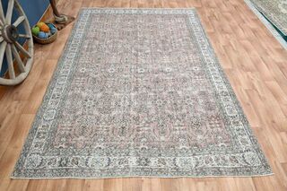 Floral Oushak Turkish Rug - Thumbnail