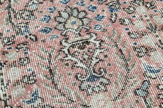 Floral Oushak Turkish Rug - Thumbnail