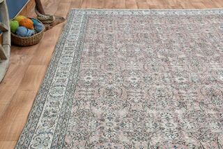 Floral Oushak Turkish Rug - Thumbnail